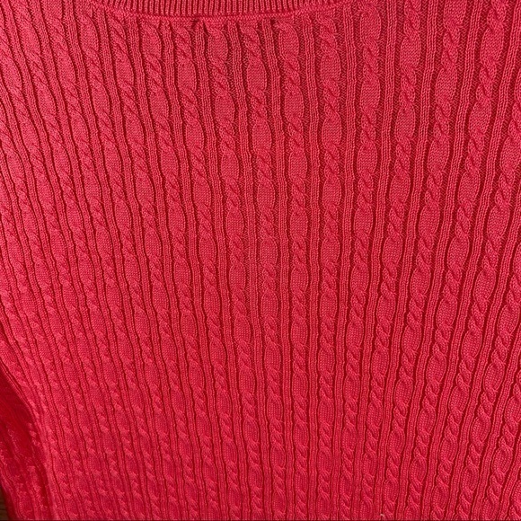 Talbots Petites Coral Cable Knit Button Up Cardigan Sweater Mp - Picture 5 of 10